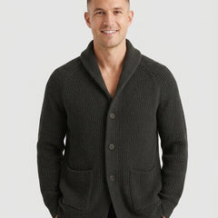 Men's Cardigan Sweater Open Front Long Sleeve Relaxed Fit Layering - Front [Lystr 6ad89bfd12cc3a36a9cfcd47:front]