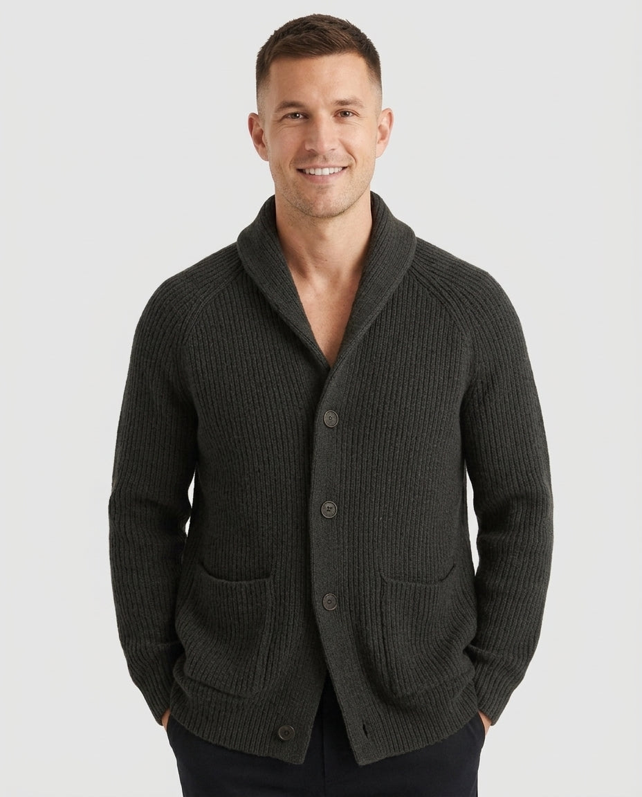 Men's Cardigan Sweater Open Front Long Sleeve Relaxed Fit Layering - Front [Lystr 6ad89bfd12cc3a36a9cfcd47:front]
