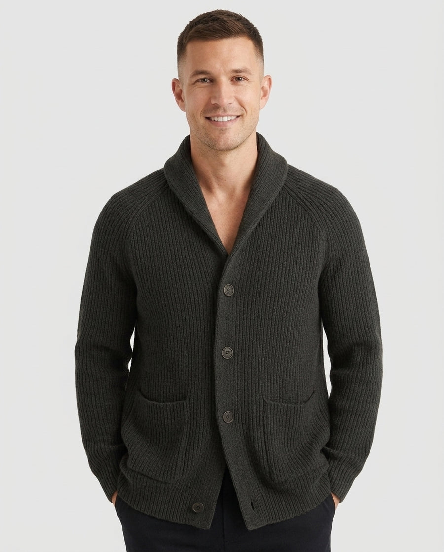 Men's Cardigan Sweater Open Front Long Sleeve Relaxed Fit Layering - Front [Lystr 6ad89bfd12cc3a36a9cfcd47:front]