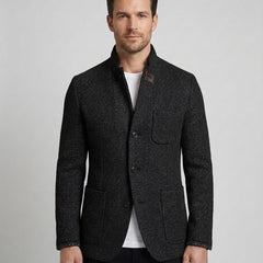 Men's Modern Cardigan Slim Fit Long Sleeve Open Front Casual Layering - Black Front [Lystr 6ad8a38112cc3a36a9cfcd4f:black:front]