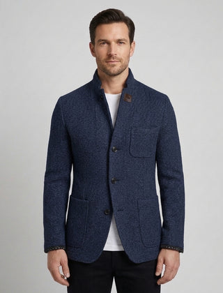 Men's Modern Cardigan Slim Fit Long Sleeve Open Front Casual Layering - Navy Blue Front [Lystr 6ad8a38112cc3a36a9cfcd4f:navy blue:front]
