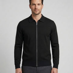 Men's Stand Collar Gilet Full Zip Layering Casual Everyday - Black Front [Lystr 6ad8a5e012cc3a36a9cfcd55:black:front]