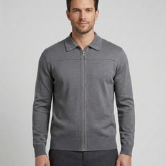 Men's Stand Collar Gilet Full Zip Layering Casual Everyday - Grey Front [Lystr 6ad8a5e012cc3a36a9cfcd55:grey:front]