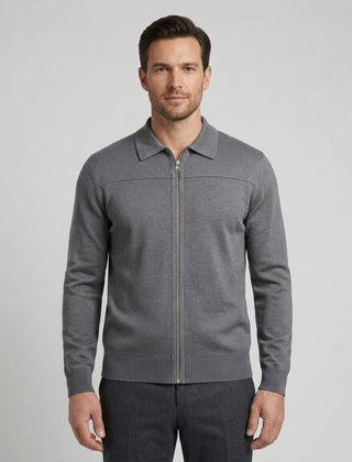 Men's Stand Collar Gilet Full Zip Layering Casual Everyday - Grey Front [Lystr 6ad8a5e012cc3a36a9cfcd55:grey:front]