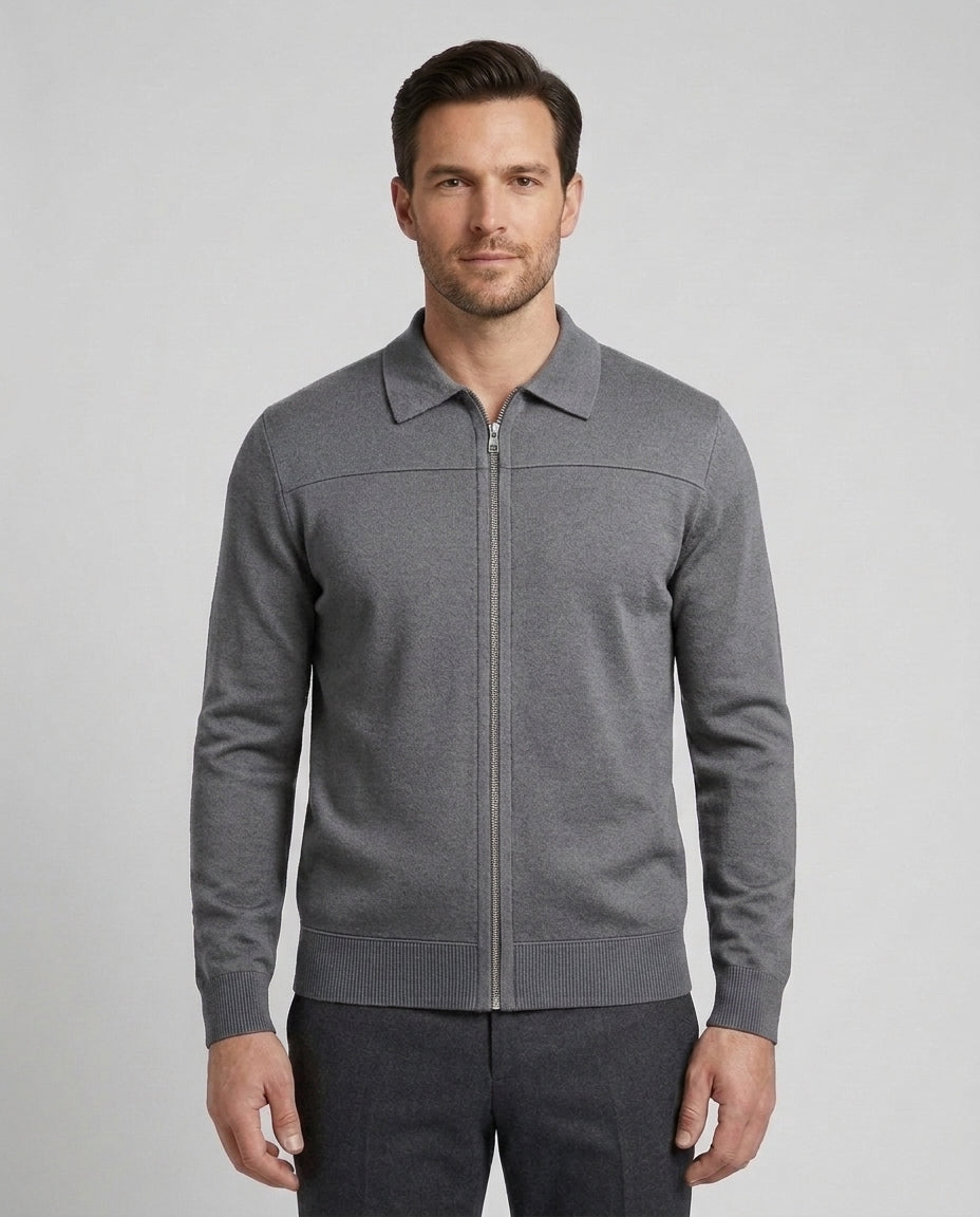 Men's Stand Collar Gilet Full Zip Layering Casual Everyday - Grey Front [Lystr 6ad8a5e012cc3a36a9cfcd55:grey:front]