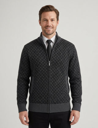 Men's Classic Hybrid Cardigan Long Sleeve Open Front Versatile Layering - Front [Lystr 6ad8a65812cc3a36a9cfcd57:front]