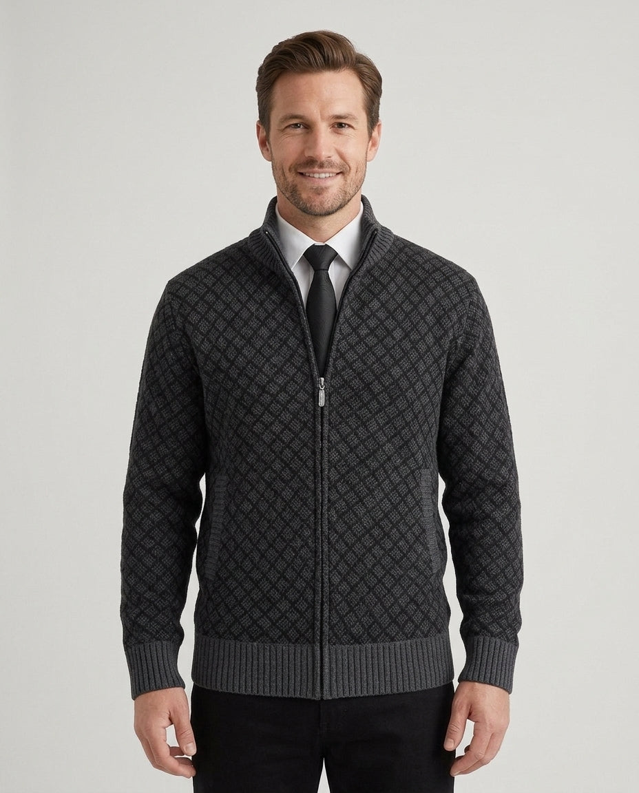 Men's Classic Hybrid Cardigan Long Sleeve Open Front Versatile Layering - Front [Lystr 6ad8a65812cc3a36a9cfcd57:front]