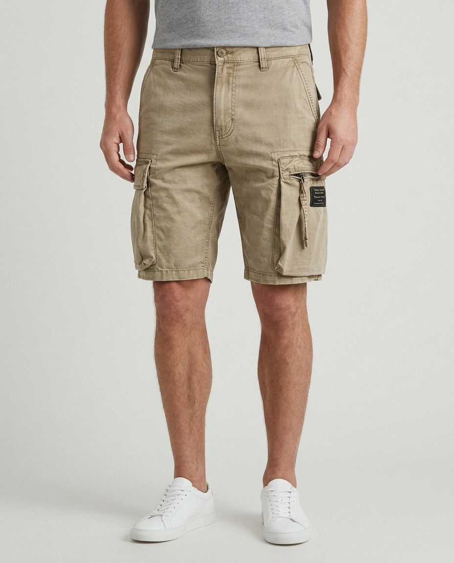Men's Casual Cargo Shorts Drawstring Lightweight Versatile Outdoor Adventure - Front [Lystr 6ad9dd049c0f599a3b456a1d:front]