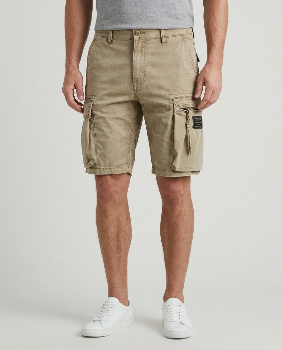 Men's Casual Cargo Shorts Drawstring Lightweight Versatile Outdoor Adventure - Front [Lystr 6ad9dd049c0f599a3b456a1d:front]