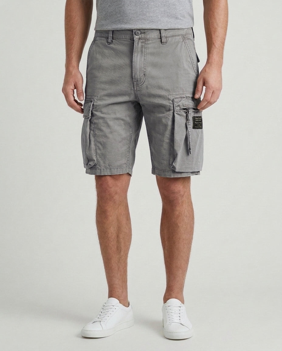 Men's Casual Cargo Shorts Drawstring Lightweight Versatile Outdoor Adventure - Gray Front [Lystr 6ad9dd049c0f599a3b456a1d:gray:front]