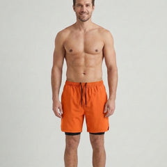 Men's Active Shorts Functional Quick-Dry Elastic Waist Drawstring Mesh Sport Gym Training Running Everyday Athletic Flint - Orange Front [Lystr 6ad9ddc99c0f599a3b456a1f:orange:front]