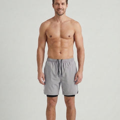 Men's Active Shorts Functional Quick-Dry Elastic Waist Drawstring Mesh Sport Gym Training Running Everyday Athletic Flint - Light Gray Front [Lystr 6ad9ddc99c0f599a3b456a1f:light gray:front]