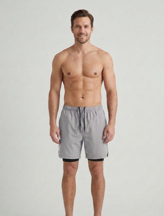 Men's Active Shorts Functional Quick-Dry Elastic Waist Drawstring Mesh Sport Gym Training Running Everyday Athletic Flint - Light Gray Front [Lystr 6ad9ddc99c0f599a3b456a1f:light gray:front]