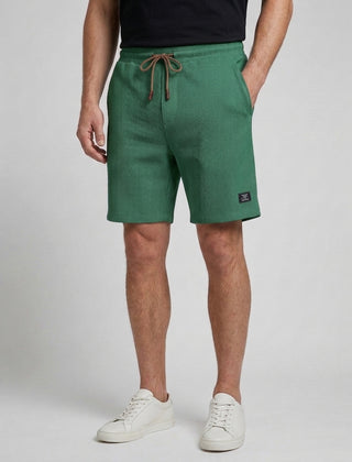 Men's Casual Shorts Relaxed Fit Drawstring Elastic Waist Everyday Beach Holiday Loungewear Chino Deacon - Green Front [Lystr 6ad9dfdc9c0f599a3b456a23:green:front]