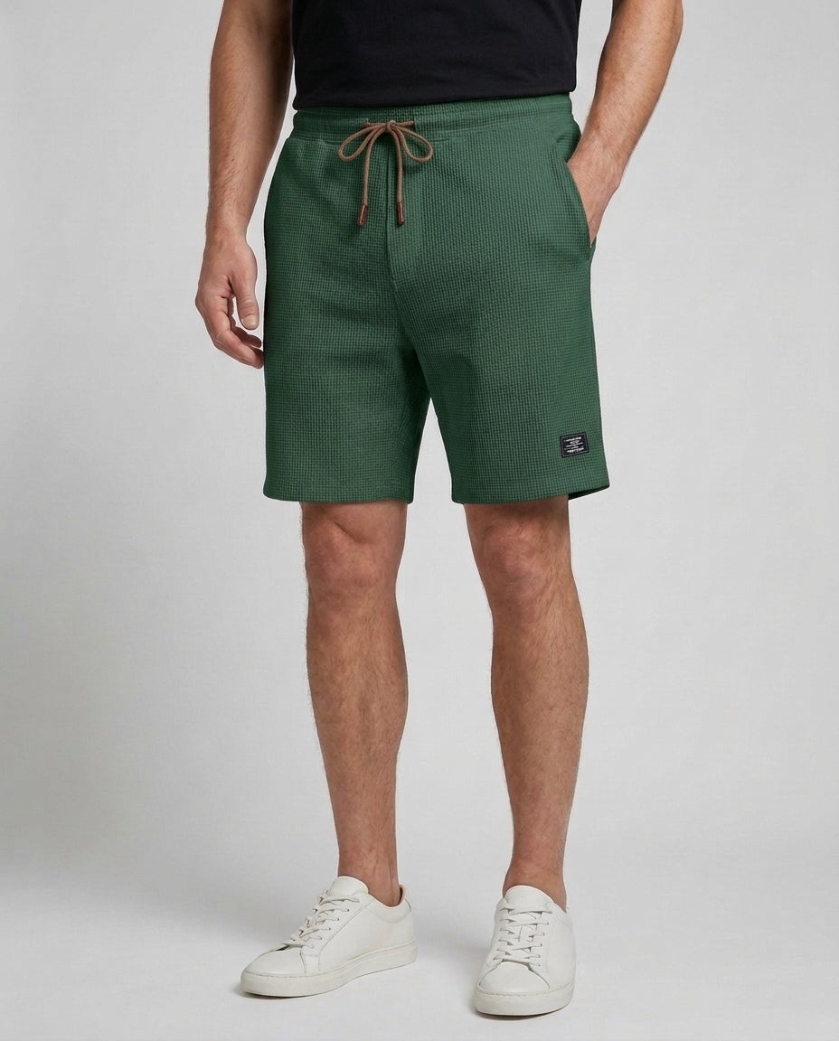 Men's Casual Shorts Relaxed Fit Drawstring Elastic Waist Everyday Beach Holiday Loungewear Chino Deacon - Dark Green Front [Lystr 6ad9dfdc9c0f599a3b456a23:dark green:front]