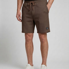 Men's Casual Shorts Relaxed Fit Drawstring Elastic Waist Everyday Beach Holiday Loungewear Chino Deacon - Dark Brown Front [Lystr 6ad9dfdc9c0f599a3b456a23:dark brown:front]