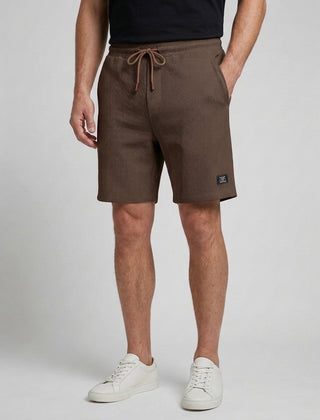 Men's Casual Shorts Relaxed Fit Drawstring Elastic Waist Everyday Beach Holiday Loungewear Chino Deacon - Dark Brown Front [Lystr 6ad9dfdc9c0f599a3b456a23:dark brown:front]