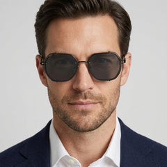 Men's Steampunk Sunglasses Polarized Round Metal Frame Tinted Lens Retro Fashion Casual Beach Holiday Everyday - Front [Lystr 6ad9e9885bbfaadb16b04660:front]