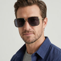 Men's Metal Sunglasses Full-Rim Tinted Lens Elegant Retro Fashion Casual Beach Holiday Everyday Driving - Front [Lystr 6ad9e9e65bbfaadb16b04664:front]