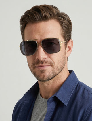 Men's Metal Sunglasses Full-Rim Tinted Lens Elegant Retro Fashion Casual Beach Holiday Everyday Driving - Front [Lystr 6ad9e9e65bbfaadb16b04664:front]