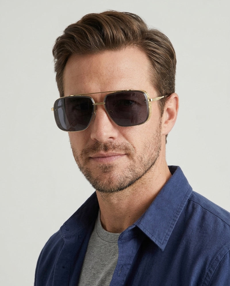 Men's Metal Sunglasses Full-Rim Tinted Lens Elegant Retro Fashion Casual Beach Holiday Everyday Driving