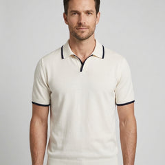Men's Polo Shirt Casual Fit Contrast Trim Short-Sleeve Collared Casual Smart-Casual Everyday Golf Sport Merrick - Front [Lystr 6adf53cf6960e74b6ead1a4a:front]