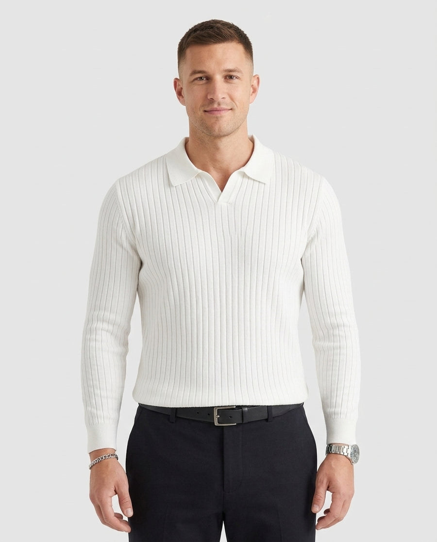 Men's Classic Knit Polo Shirt Short-Sleeve Collared Casual Everyday - Front [Lystr 6adf55e66960e74b6ead1a50:front]