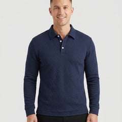 Men's Long Sleeve Polo Shirt Collared Casual Office Wear Stylish Everyday - Front [Lystr 6adf57056960e74b6ead1a59:front]
