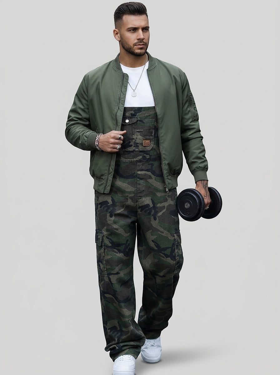 Men’s Camouflage Cargo Bib Overalls