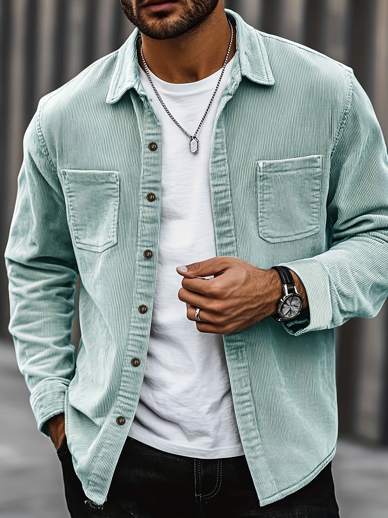Men's Casual Corduroy Overshirt | Relaxed