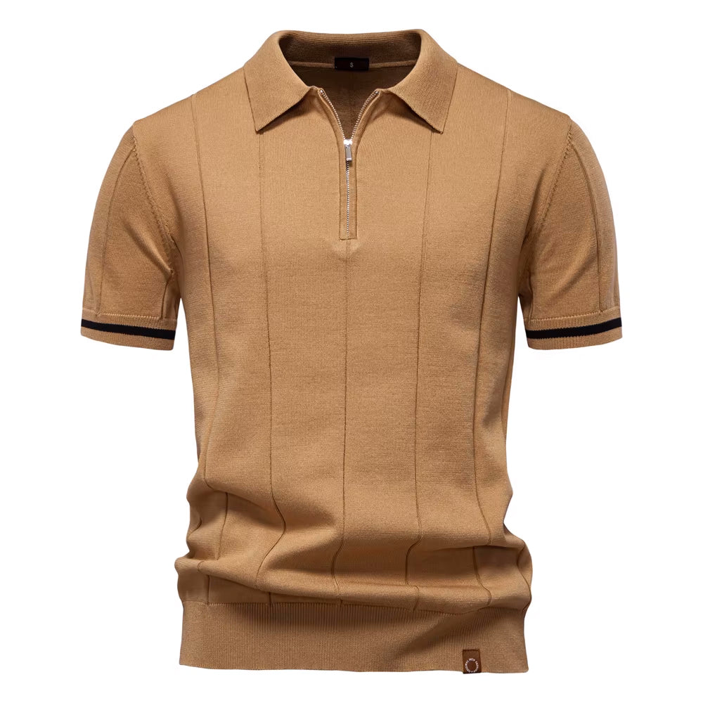 Men's Stylish Quarter-Zip Polo | Casual