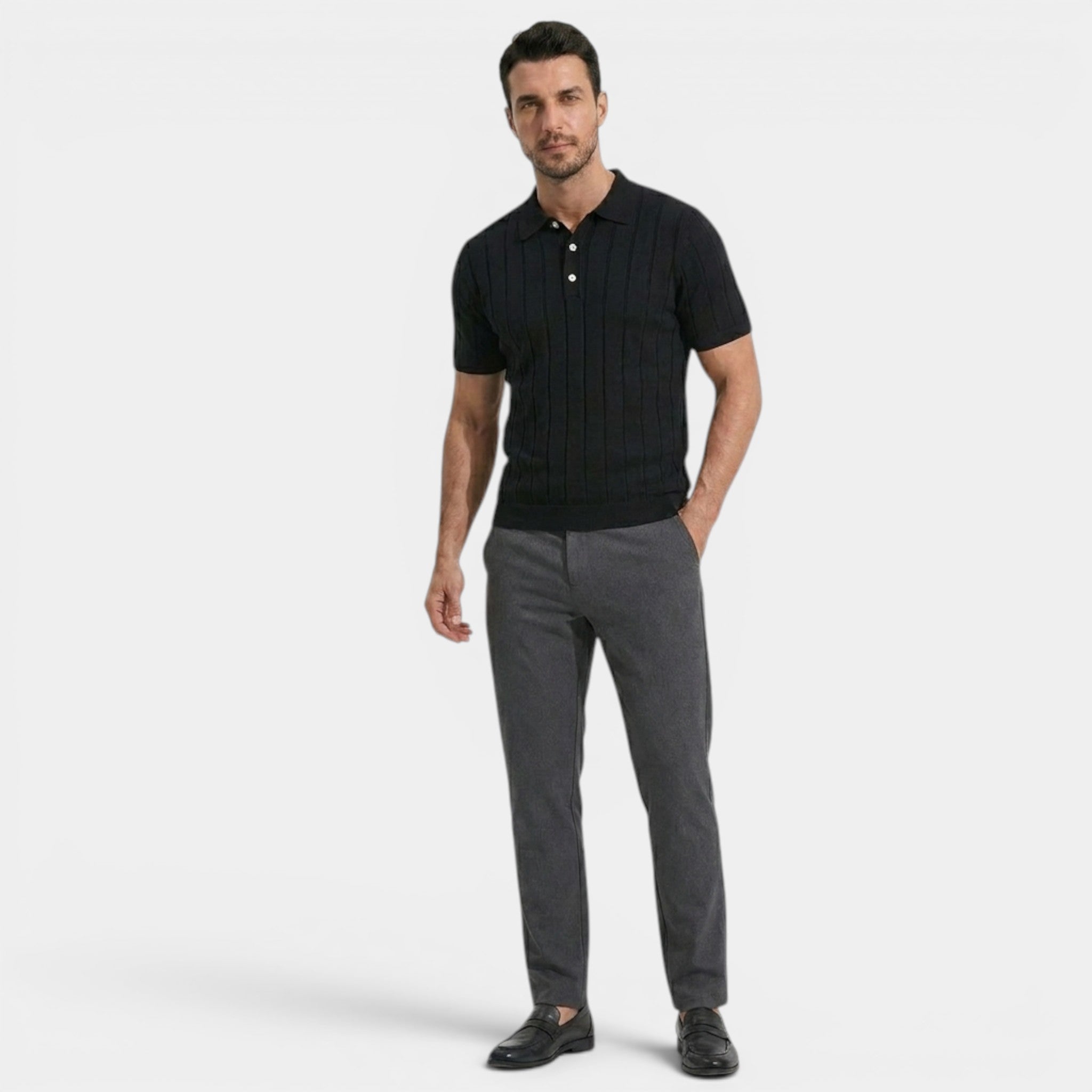 Men’s Slim Fit Casual Knitted Polo Shirt