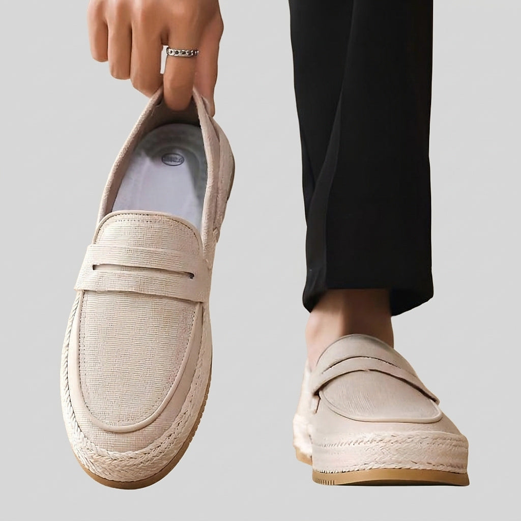 Men's Slip-On Loafers with Woven Trim