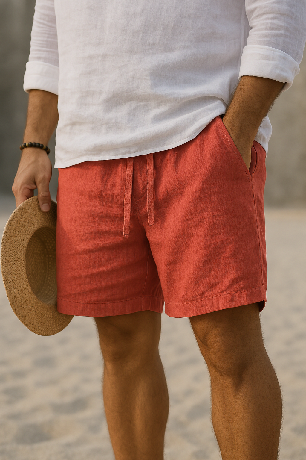 Men’s Casual Cotton-Linen Shorts | Relaxed Fit Trousers