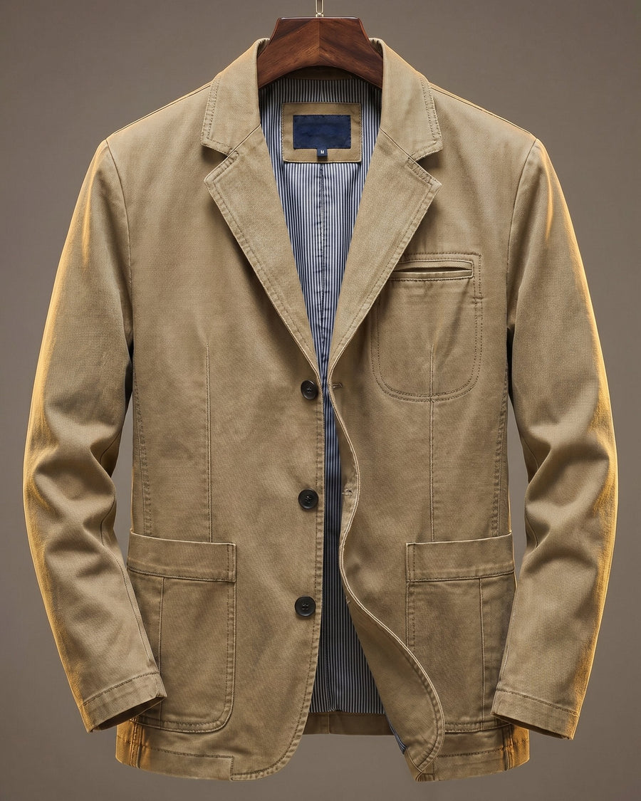 Men's Blazer Jacket Tailored Fit Single-Breasted Casual Smart-Casual