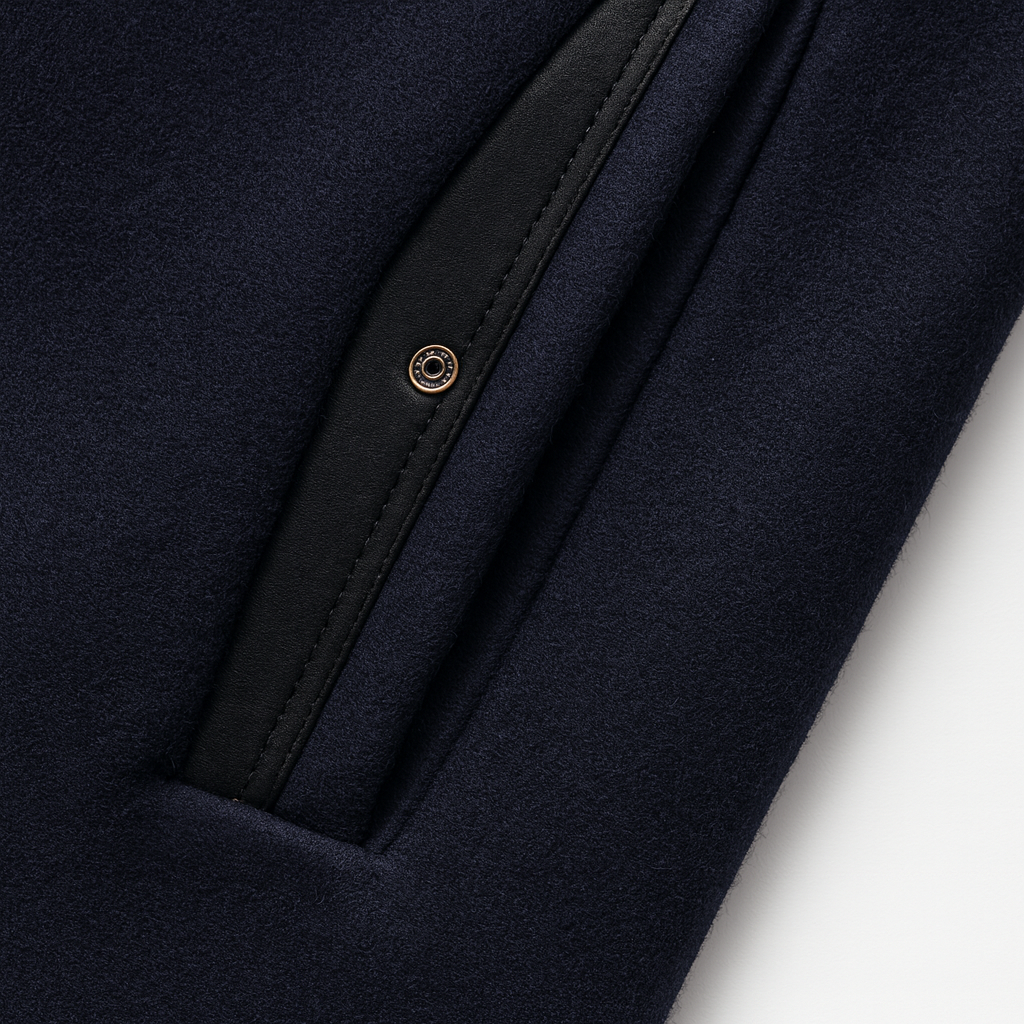 Men's Colorblock Overcoat Tailored Fit Long Sleeve Notched Collar Button-Up Winter Outerwear