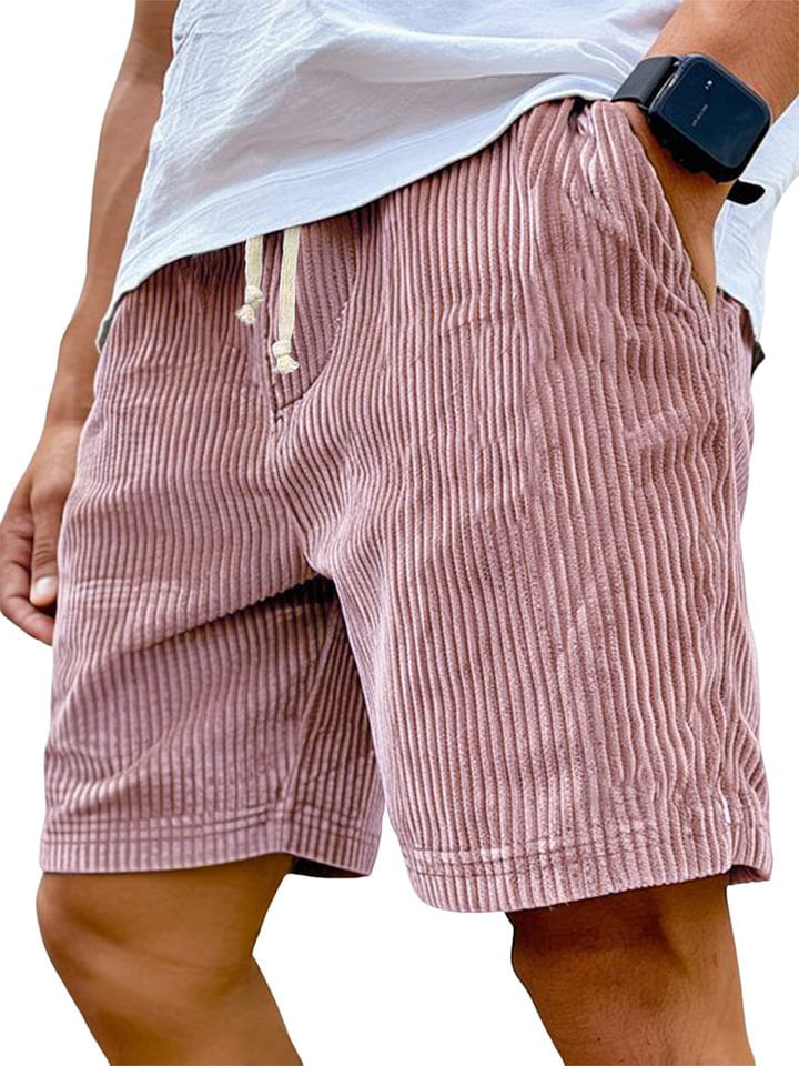 Men's Corduroy Shorts Relaxed Fit Drawstring Waist Casual Everyday Wear
