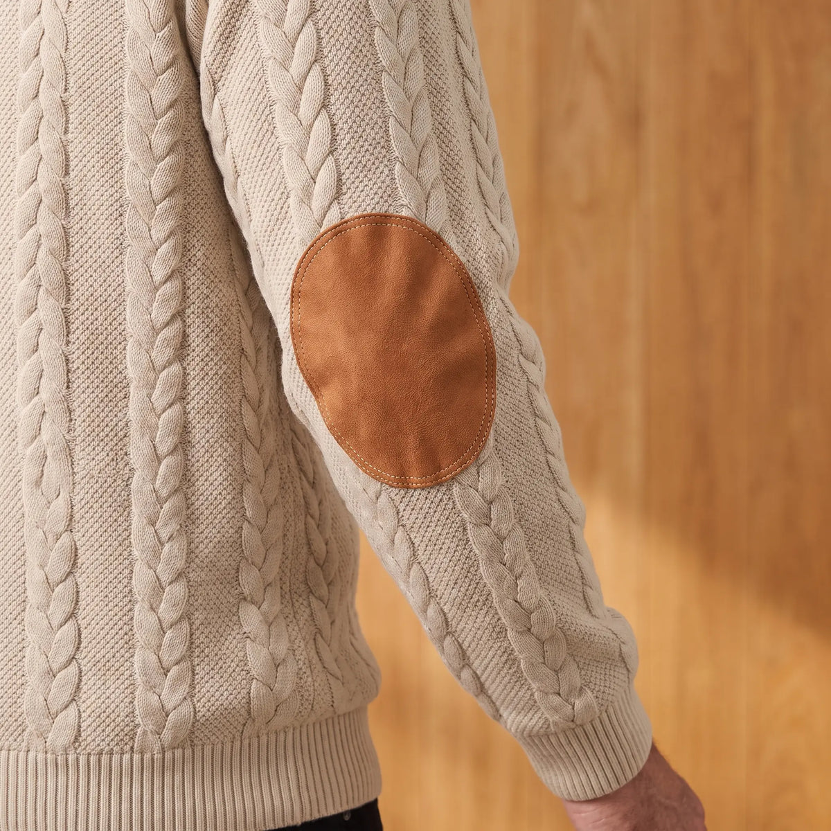 Men's Cable Knit Henley Shirt Long Sleeve Button-Up Casual Everyday Wear