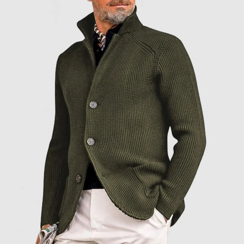 Men's Elegant Vintage Cardigan Long Sleeve Open Front Classic Stylish