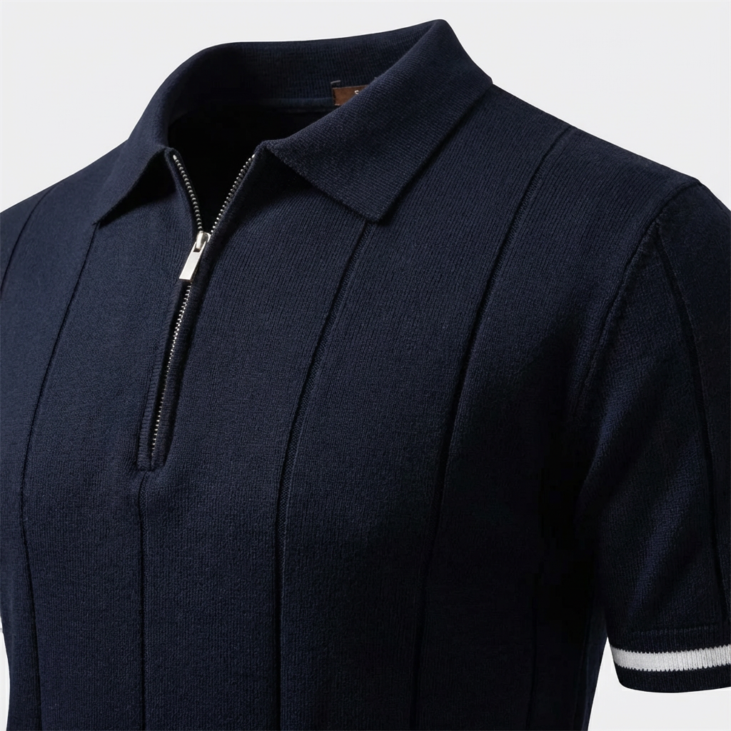 Men's Stylish Quarter-Zip Polo | Casual
