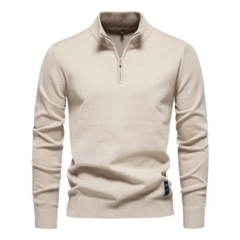 Men's Casual Quarter-Zip Pullover Relaxed Fit Everyday Layering