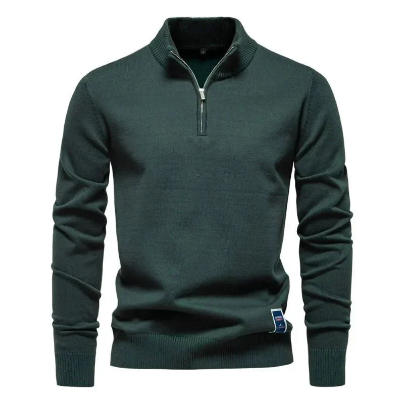 Men's Casual Quarter-Zip Pullover Relaxed Fit Everyday Layering