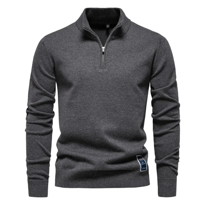 Men's Casual Quarter-Zip Pullover Relaxed Fit Everyday Layering