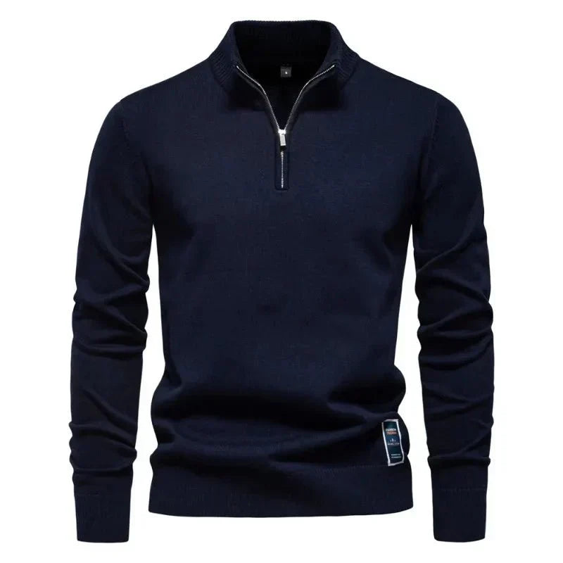 Men's Casual Quarter-Zip Pullover Relaxed Fit Everyday Layering