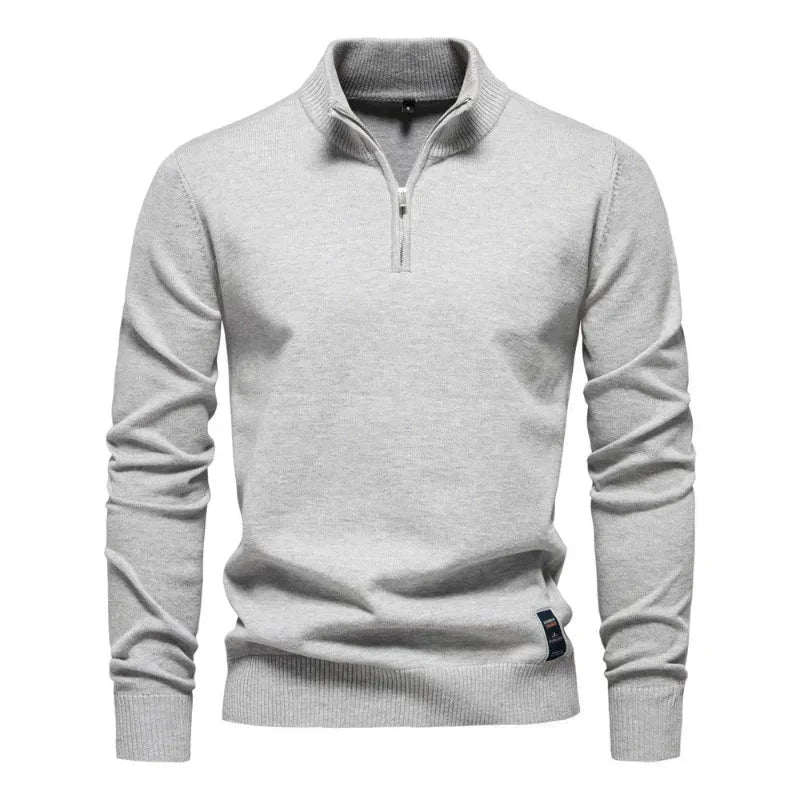 Men's Casual Quarter-Zip Pullover Relaxed Fit Everyday Layering