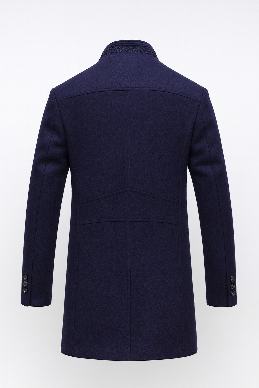 Men's Colorblock Overcoat Tailored Fit Long Sleeve Notched Collar Button-Up Winter Outerwear