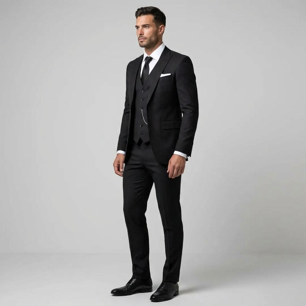 Men's Suit Set Slim Fit Blazer & Trousers Tailored Formal Wedding Business Occasion Classic Elegant Two-Piece