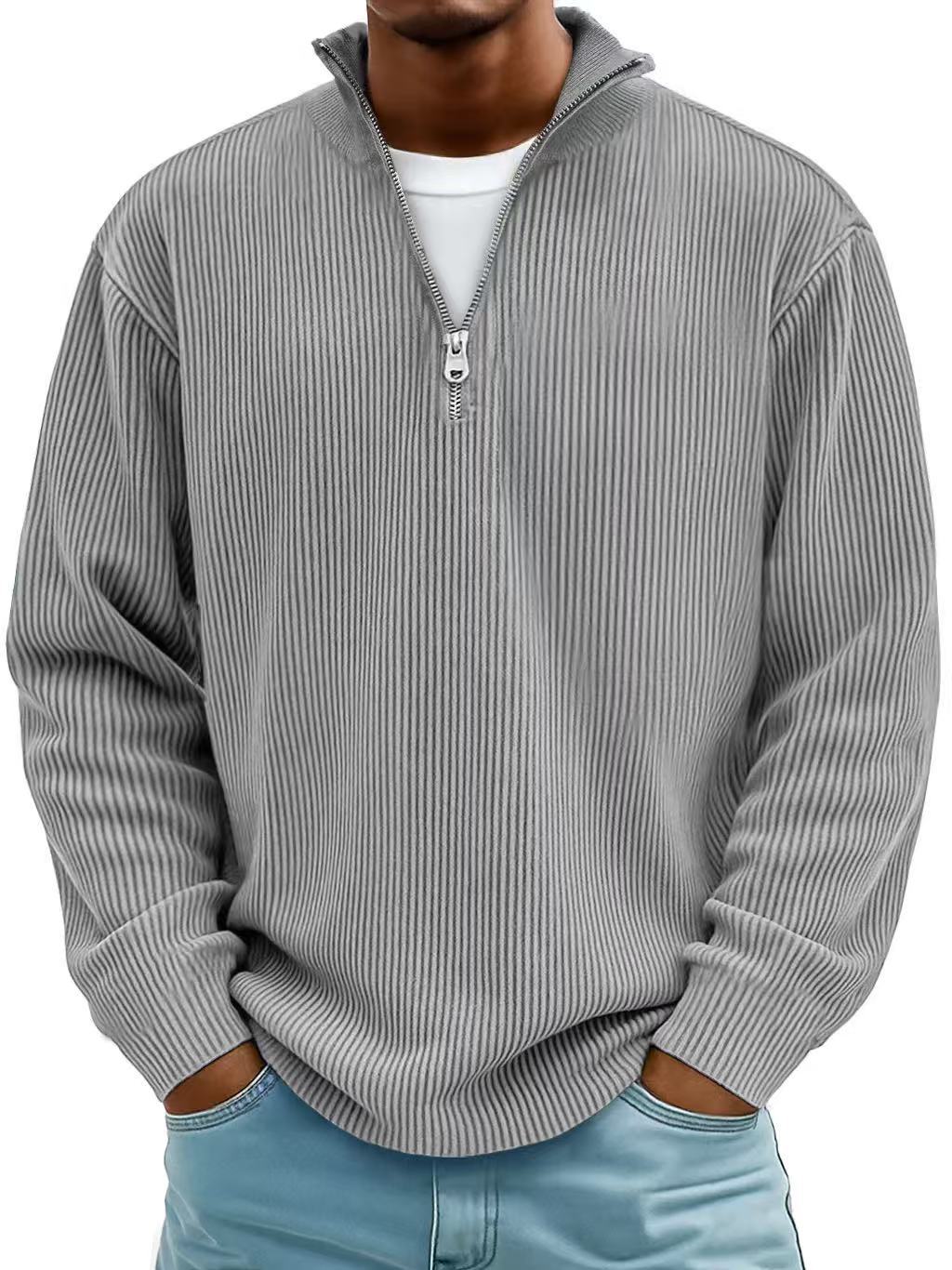 Men's Trendy Knit Jumper Casual Fit Long Sleeve Crew Neck Everyday Wear