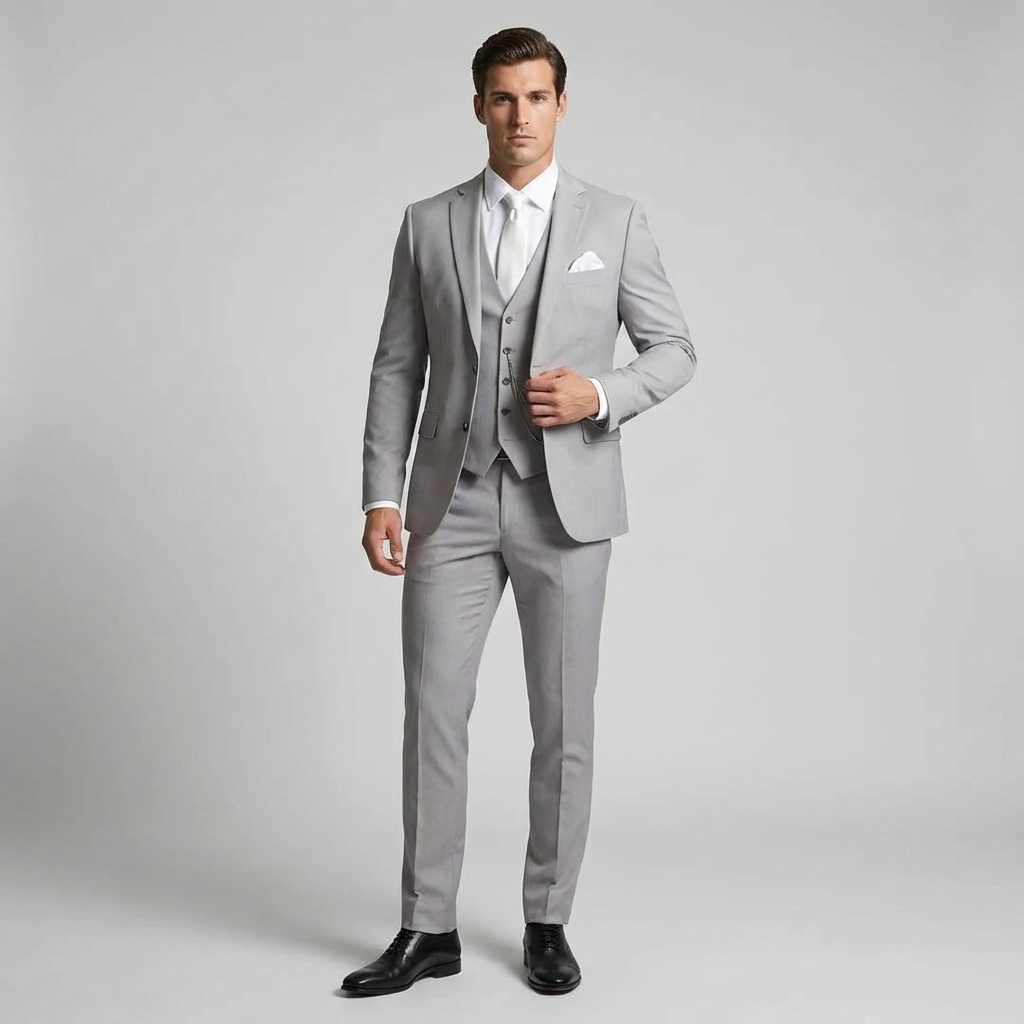 Men's Suit Set Slim Fit Blazer & Trousers Tailored Formal Wedding Business Occasion Classic Elegant Two-Piece
