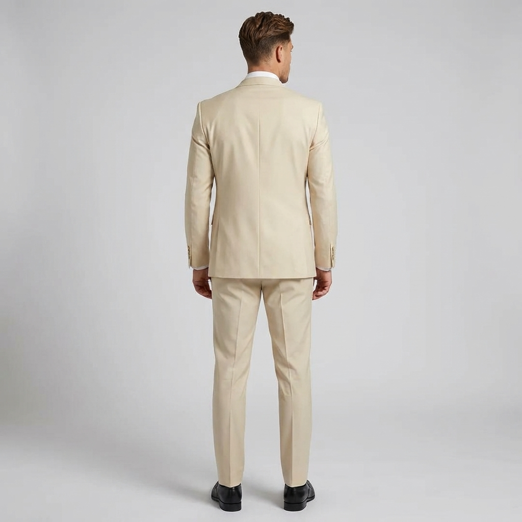 Men's Suit Set Slim Fit Blazer & Trousers Tailored Formal Wedding Business Occasion Classic Elegant Two-Piece